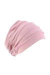 Pluto & Fox Casquettes Bonnets De Tissu Coton Beanie De Couleur Lisse Turban pour La Tête De Femme pour Mariage Fête Cancer C
