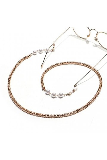 DLOETT Chaîne de Lunettes en Corde de Lunettes en métal Chaîne de maïs Perle argentée Non Fondue Color : D, Size : Regolabil