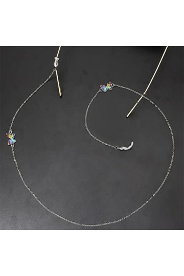 SUNMME Chaîne de Lunettes en métal Anti-Perte avec chaîne en Argent gravée à la Mode