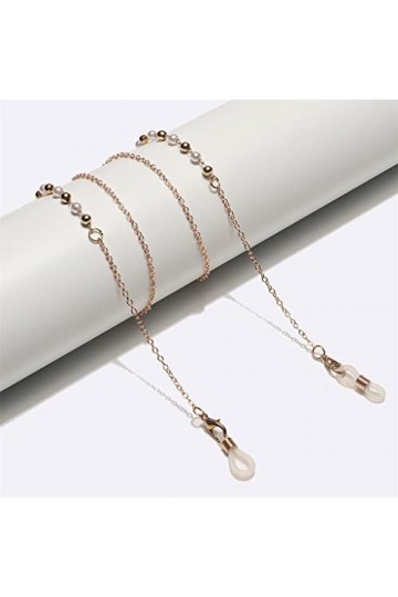 SUNMME Perles de cuivre Faites à la Main à la Mode Accessoires de chaîne de Lunettes de Perles Brillantes élevées