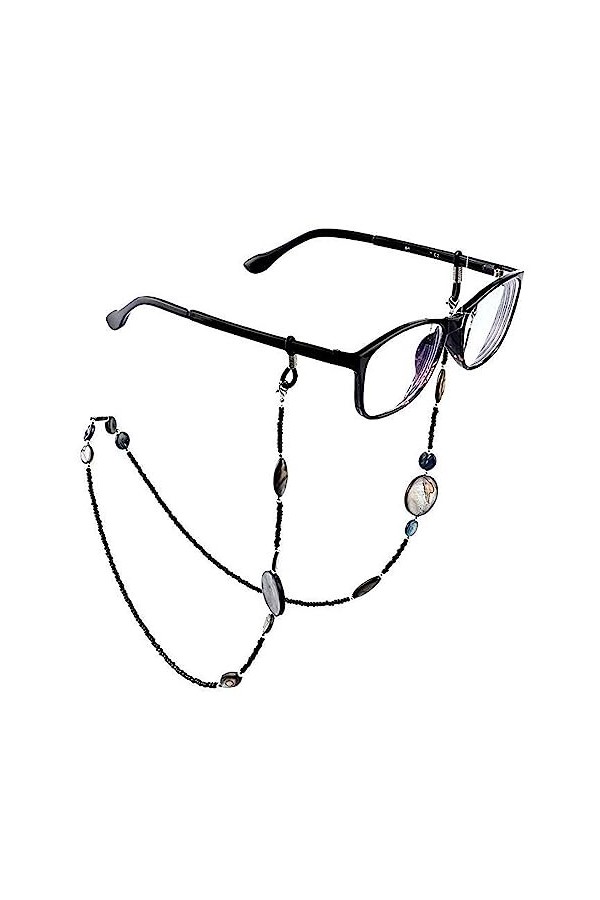 OQHAIR Lunettes chaîne coquille perles femmes lanière support sangle lunettes de soleil retenue D 70 