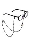 OQHAIR Lunettes chaîne coquille perles femmes lanière support sangle lunettes de soleil retenue D 70 