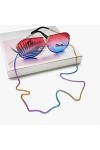 XOUVY Porte-chaîne de Lunettes pour Dames Chaîne Arc-en-Ciel Lanière de Lunettes Sangle de Lunettes de Soleil Accessoires de 