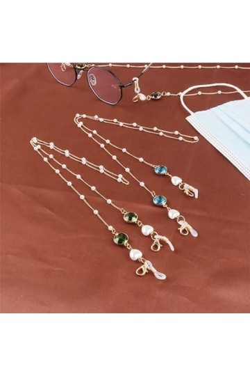 DITUDO Cristal Perle Coeur Lunettes chaîne Lunettes de Soleil Collier Lunettes Sangle Cordon lanière Lunettes Bijoux Cadeau
