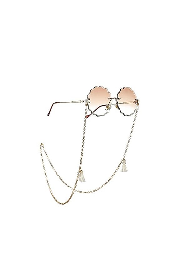 GJRFYJ Chaîne de lunettes pour femmes Tassel Perle Lanière Lanyard Lunettes Sangle Lunettes de soleil Cordes Casual Lunettes 