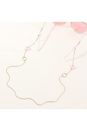 YANYUESHOP Lanière de Cercle Papillon Rose Sangles de Maintien Cordons Lunettes de Lecture chaîne Mode Femmes Lunettes de Sol