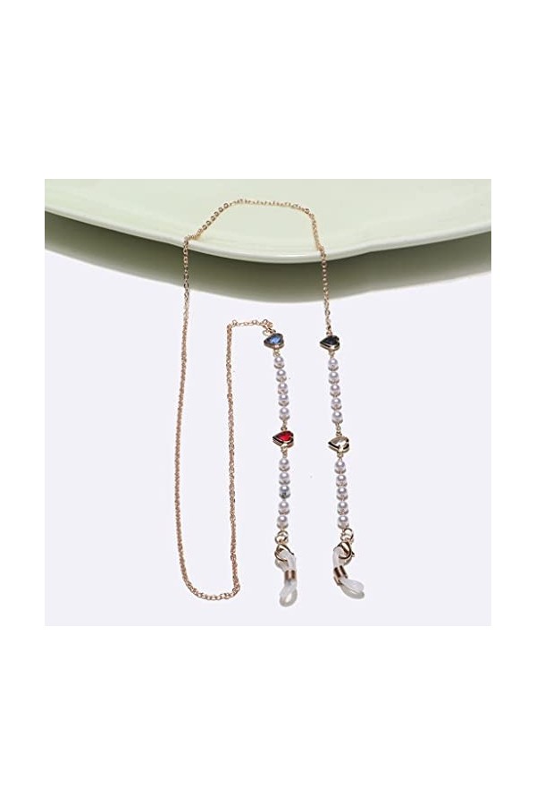 GPPZM Perle Lunettes Chaînes Lunettes Lunettes De Soleil Lunettes Chaîne en Métal Titulaire Cordon Masque Lanière Collier