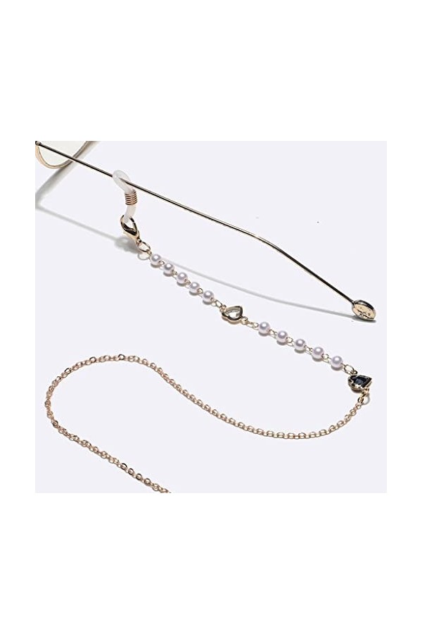 GPPZM Perle Lunettes Chaînes Lunettes Lunettes De Soleil Lunettes Chaîne en Métal Titulaire Cordon Masque Lanière Collier