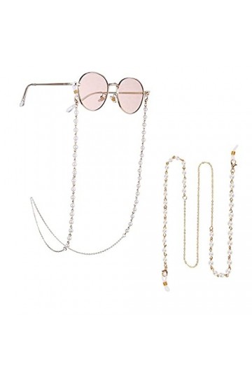 WJCCY Chaîne de lunettes de lecture pour femmes de lunettes de soleil en métal Cordes décontractées Perles Perles Chaîne de l