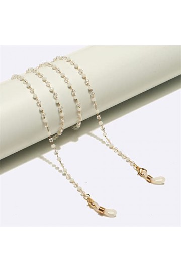 SUNMME Chaîne de Lunettes de chaîne Faite à la Main Anti-dérapante en Cristal coloré Pas Facile à décolorer Corde de Lunettes