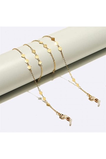 SUNMME Corde de Lunettes en métal Populaire Pendentif en Diamant dor Chaîne de Lunettes à la Main Corde de Lunettes