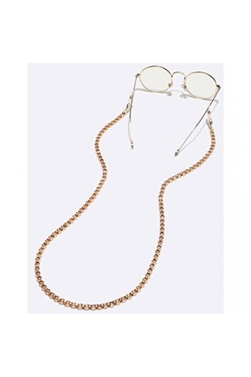 SUNMME Corde à Lunettes en métal Or Ressort épais chaîne de Lunettes à la Main