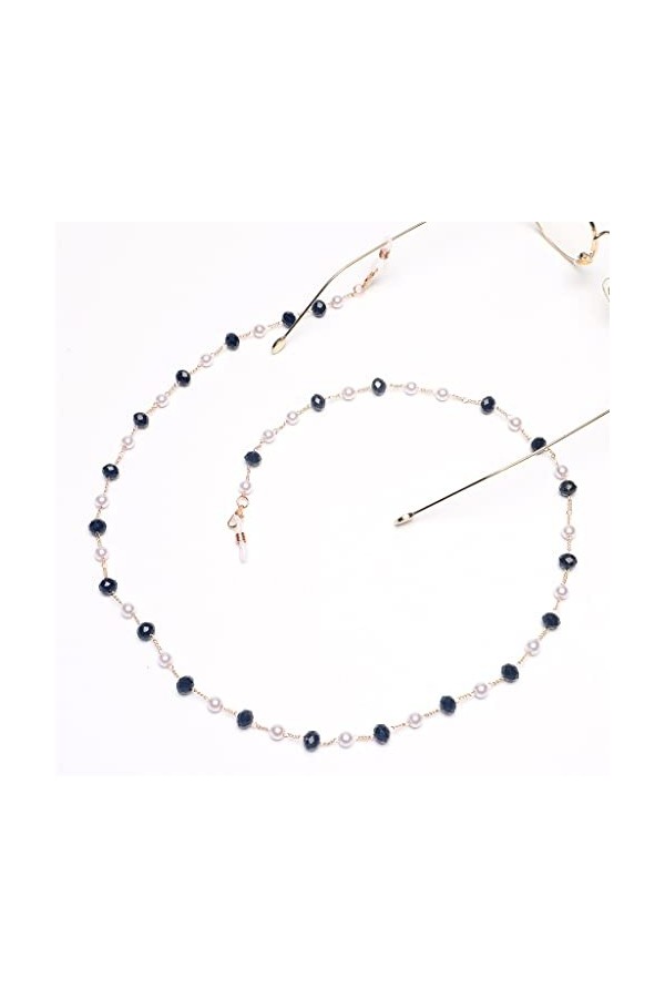 8mm Cristal Perle Or Chaîne De Lunettes De Soleil Lunettes De Soleil Corde De Lunettes Anti-Perte Et Anti-Chute
