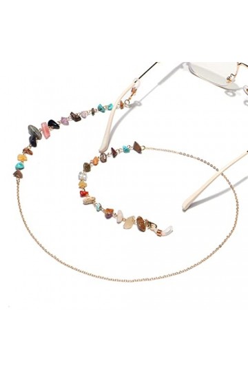 SUNMME Chaîne de Mode Naturelle Turquoise Chaîne de Lunettes Faite à la Main sans décoloration Chaîne Anti-Perte Presbyte