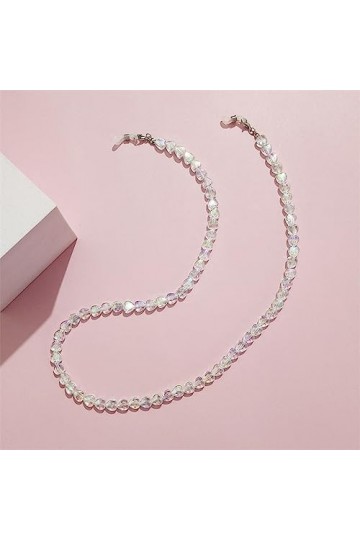 Sweden Chaîne de lunettes double couche transparente colorée Love