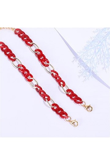 XOUVY Lunettes Acrylique Boucle Chaîne Lunettes De Soleil Sangle Longe Femmes Hommes Cou Chaîne Titulaire Lunettes Accessoire