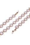 JJZXD Chic Simple Pearl Beads Minimalist White Flower Glasses Rope Holder Spectacle Chain Lanyard Neck Strap