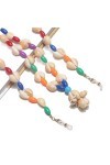 DOUBAO Chaîne de Lunettes de conque colorée tissée à la Main Lunettes de Mode Corde Longe Or