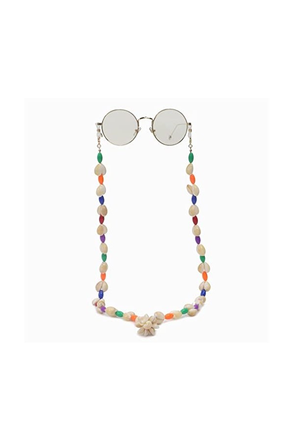 DOUBAO Chaîne de Lunettes de conque colorée tissée à la Main Lunettes de Mode Corde Longe Or