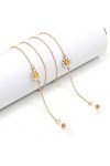 Liuzh Accessoires Chaîne de lunettes en métal avec pendentif en forme de marguerite Doré