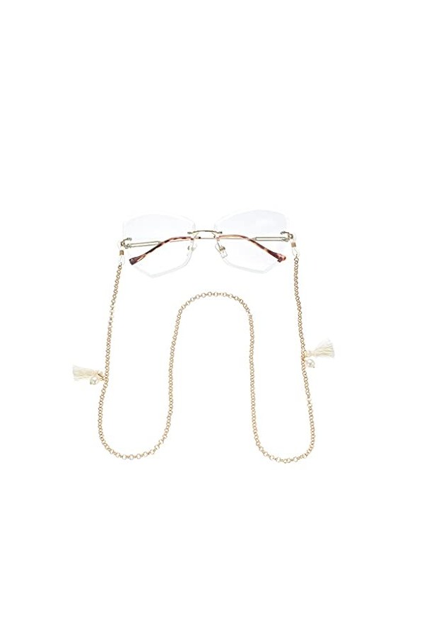 Générique Chaîne de Lunettes pour Femme Gland Perle Lanière Sangle de Lunettes Lunettes de Soleil Cordons Accessoires de Lune