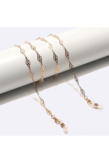 SUNMME Mode Or en Forme de Diamant Creux Couleur préservation Lunettes chaîne Lunettes Corde Lunettes chaîne