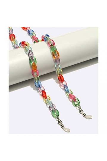 SUNMME Chaîne de Lunettes de Couleur Transparente Acrylique résine chaîne de Lunettes de Mode Vintage