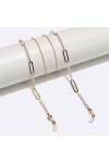 SUNMME Chaîne de Lunettes de Mode Or Perle chaîne de Lunettes Ovale en métal