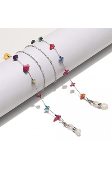 SUNMME Corde de Lunettes en Acier Inoxydable de Couleur mélangée de Sept Couleurs Pas Facile de Perdre la chaîne de Lunettes 