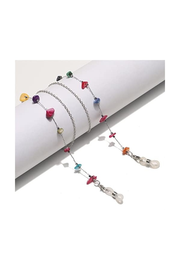 SUNMME Corde de Lunettes en Acier Inoxydable de Couleur mélangée de Sept Couleurs Pas Facile de Perdre la chaîne de Lunettes 