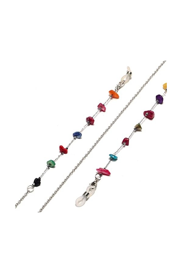 SUNMME Corde de Lunettes en Acier Inoxydable de Couleur mélangée de Sept Couleurs Pas Facile de Perdre la chaîne de Lunettes 