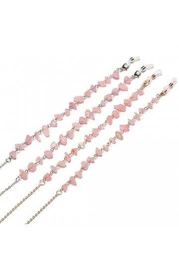 FIDDAA Sangle de chaîne de Lunettes en Pierres Naturelles for Femmes Filles, lanière de Lunettes de Soleil en Perles de Crist
