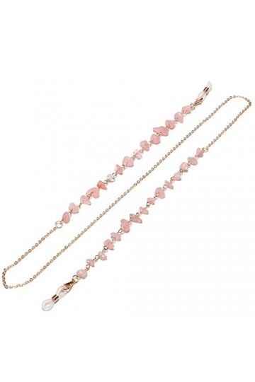 FIDDAA Sangle de chaîne de Lunettes en Pierres Naturelles for Femmes Filles, lanière de Lunettes de Soleil en Perles de Crist