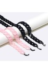 OQHAIR Lot De 2 Lunettes Chaîne Acrylique Noir Rose Lunettes Corde D Talla ?nica 