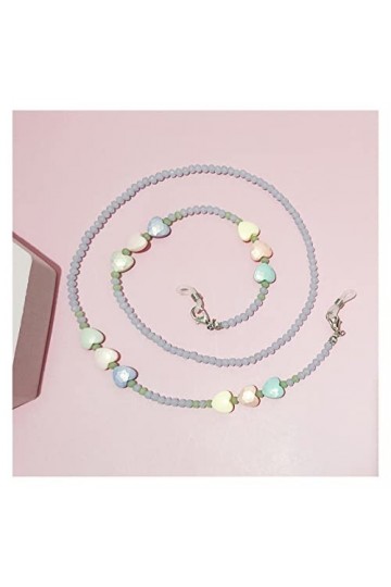 ZLXDP Chaîne de Lunettes de Soleil chaîne de Perles colorées Mignonnes for Lunettes Sangles Collier Longe Bijoux
