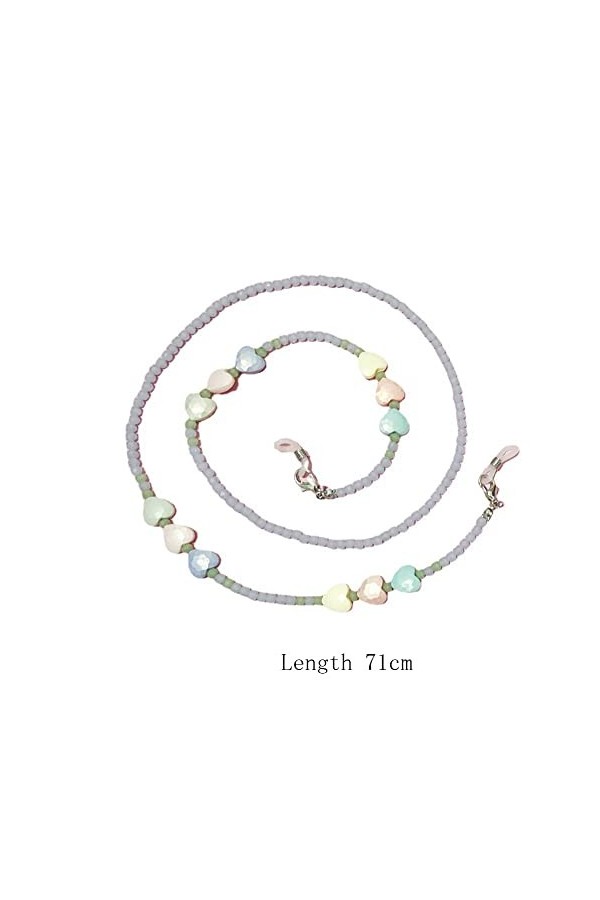 ZLXDP Chaîne de Lunettes de Soleil chaîne de Perles colorées Mignonnes for Lunettes Sangles Collier Longe Bijoux