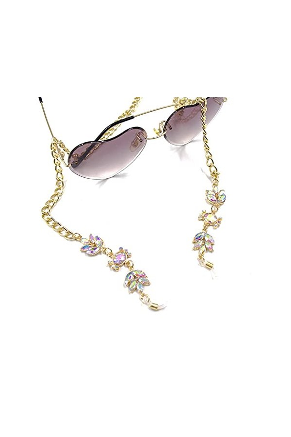 WJCCY Porte-chaîne de lunettes Crystal Lanière de mode Verres de mode Sangle Lunettes de soleil Cordes Casual Lunettes Access