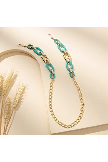 TKFDC Lunettes de soleil acryliques léopard Chaîne Femme Lunettes Lunettes Lunettes Lunettes de la chaîne Verres de cordes de