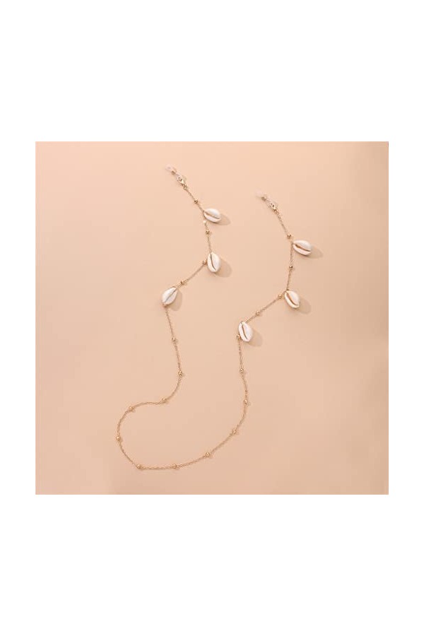 ZLXDP Coquille Bled Tassel Ball Link Link Lunettes de Vue Collier Lunettes de Soleil Lunettes de Soleil Lunettes de Soleil Po