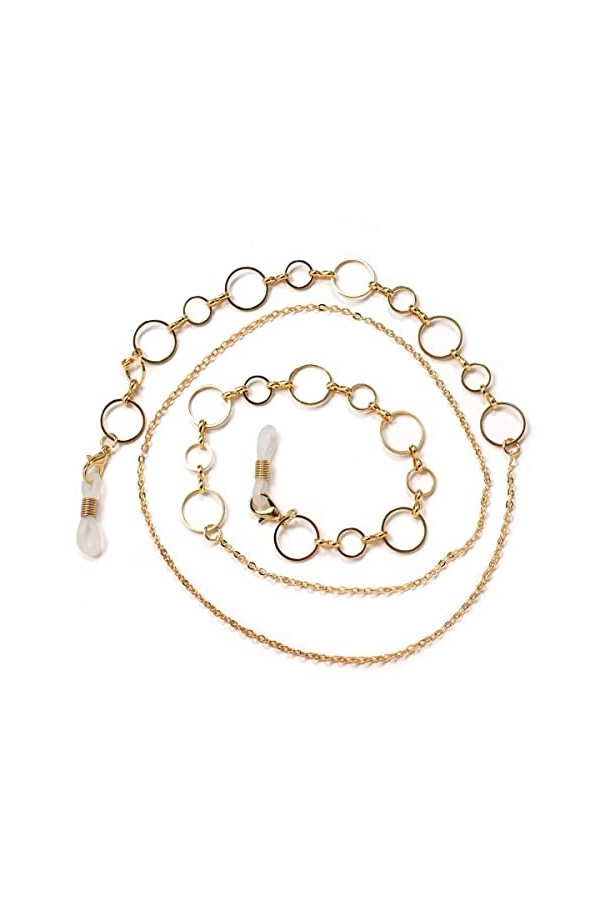 JJZXD Collier de lanière de Lunettes de Soleil accrocher sur Le Cou Lunettes Femmes Hommes chaîne de Lunettes Color : Argent