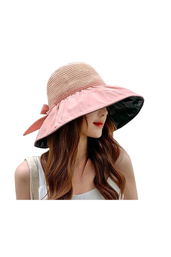 Ecroon Chapeaux de Soleil,Casquettes visières,Large Bord décapotable,réversible UPF 50 + bob Contre Le Soleil pour Plage