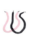 GJRFYJ Lot De 2 Chaine à Lunettes Acrylique Noir Rose Corde à Lunettes