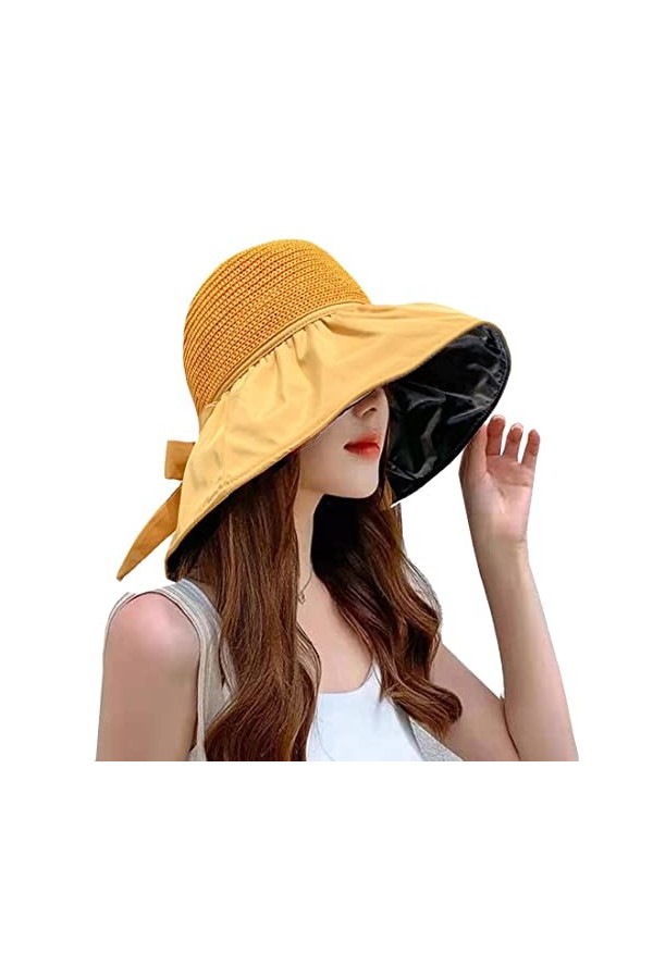 Ecroon Chapeaux de Soleil,Casquettes visières,Large Bord décapotable,réversible UPF 50 + bob Contre Le Soleil pour Plage