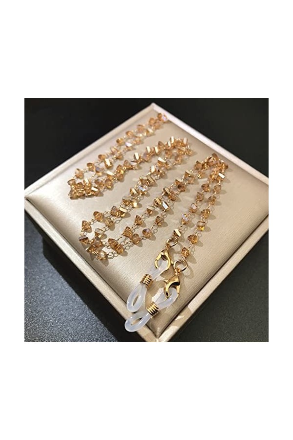 SDFGH Trèfle Fleur perlé Lien chaîne Lunettes Cintre Collier Bande Lunettes de Lecture Lunettes de Soleil Sangle Color : 1-P