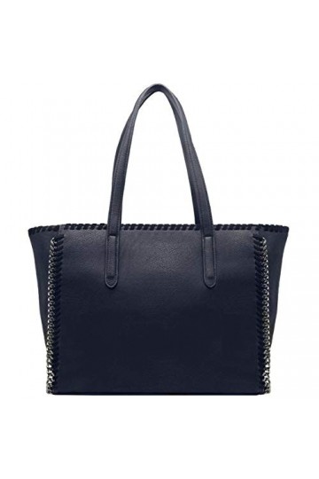 CRAZYCHIC - Sac à Main Cabas Fourre-Tout Femme Lycéenne Chaîne - Sac Grande Taille Capacité XL Cuir PU Cours Travail Fille - 