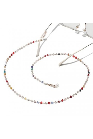 SUNMME Chaîne de Lunettes de Soleil Faite à la Main de chaîne de Cristal de Triangle coloré chaîne de Lunettes de Voyage de C