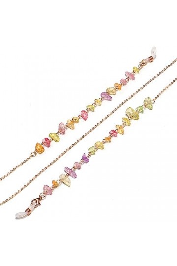 OQHAIR Les chaînes de lunettes de soleil ne se décolorent pas Chaînes de lunettes fabriquées à la main Chaînes daccessoires 