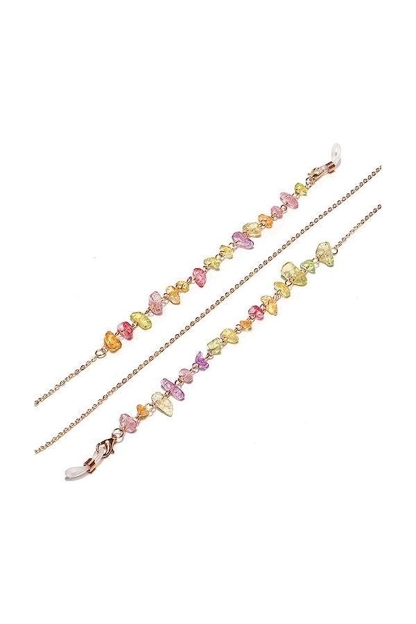 OQHAIR Les chaînes de lunettes de soleil ne se décolorent pas Chaînes de lunettes fabriquées à la main Chaînes daccessoires 