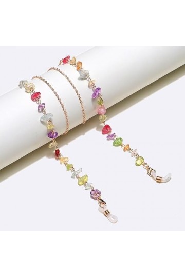 OQHAIR Les chaînes de lunettes de soleil ne se décolorent pas Chaînes de lunettes fabriquées à la main Chaînes daccessoires 