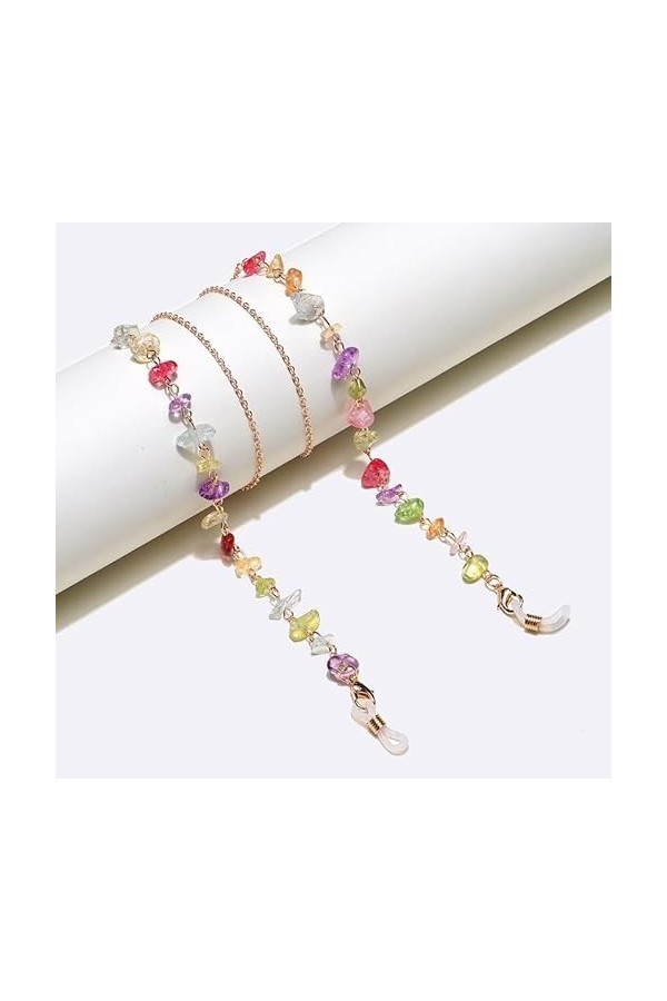 OQHAIR Les chaînes de lunettes de soleil ne se décolorent pas Chaînes de lunettes fabriquées à la main Chaînes daccessoires 